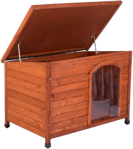 En Bois Niche Pour Chien Toit Plat Amazonfr Animalerie