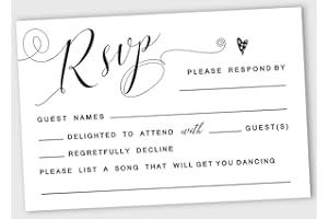 Inkdotpot 50 Blank RSVP Cards with White Envelopes White 4"x6" Response Cards-RSVP Reply Card for Wedding-Bridal Shower-Baby 
