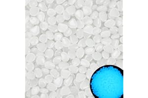 KAIYUAN DYNASTY 1000PC Glowing Rocks for Aquarium Decoration Glow in The Dark Pebbles Glowing Fish Tank Stones Luminous Pebbles Powered by Light Or Solar(White)