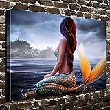 COLORSFORU Wall Art Painting Mermaid Prints On Canvas The Picture Landscape Pictures Oil For Home Modern Decoration Print Decor For Living Room