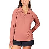 Reel Life Women's Long Sleeve - UPF 50+ Sun Protection Half Zip Shirt, Quick-Dry, Women’s Long Sleeve Tops, Athletic Pullover