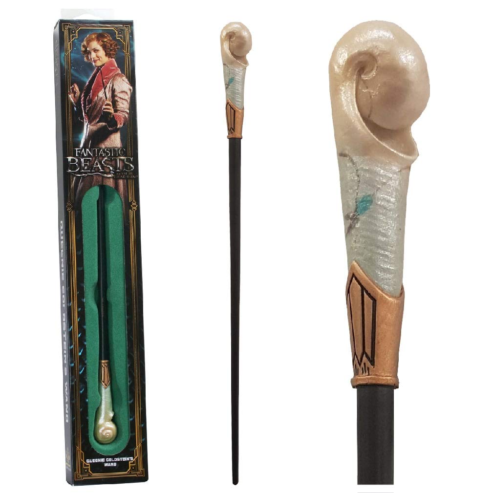 The Noble Collection - Queenie Goldstein Wand In A Standard Windowed Box - 14in (35cm) Wizarding World Wand - Fantastic Beasts Film Set Movie Props Wands, Multicolor, NN8584