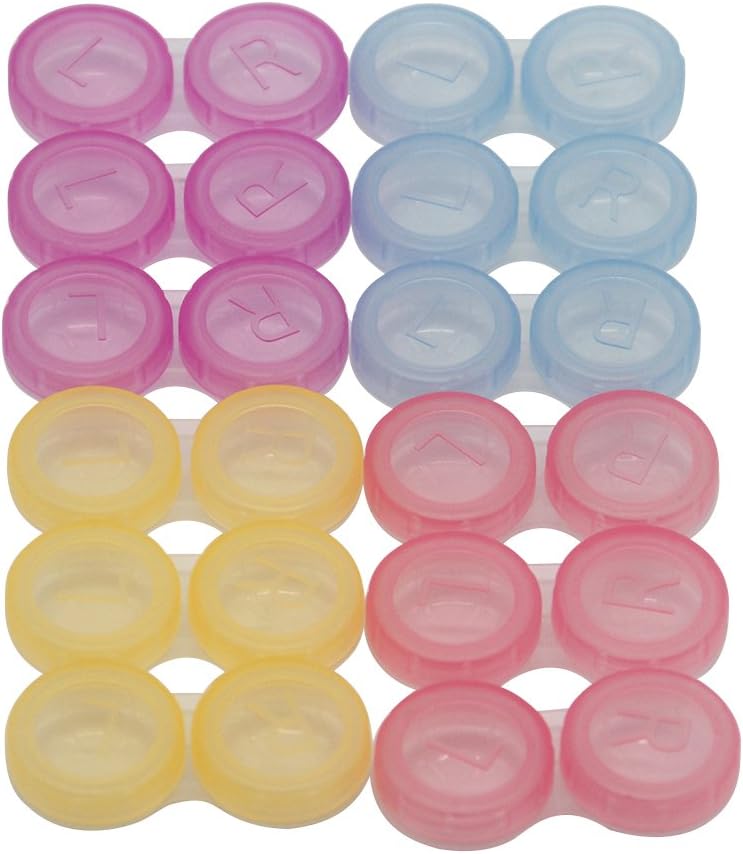 Happy Trees Contact Lens Case,Contact Lens Case Travel Colorful 12 Packs