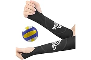 1 Pair Volleyball Arm Sleeves,Volleyball Hitting Sleeves with Protective Pads and Thumbhole,Volleyball Sleeves