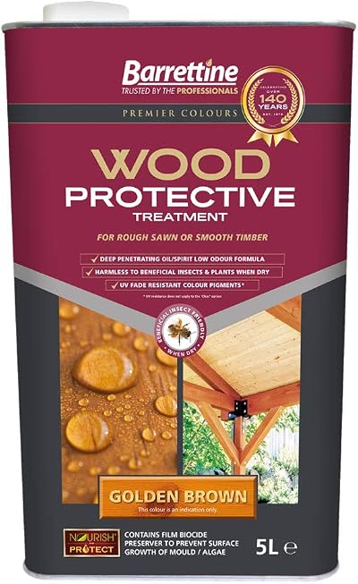 Barrettine 5L Wood Protector Golden Brown - Shed Fence Pergola Treatment