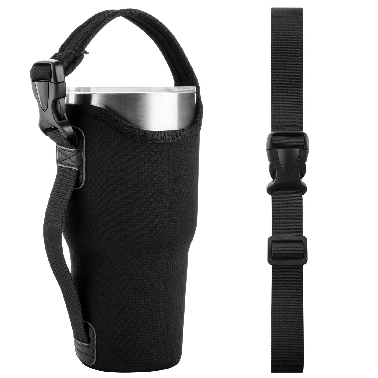 Photo 1 of Beautyflier Neoprene 3IN1 Tumbler Carrier Holder Pouch Compatible with 30oz YETI Rambler/Stanley IceFlow Stainless Steel Tumbler, Insulated Cup Holder with Adjustable Shoulder Sling