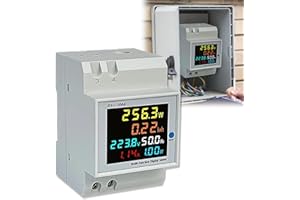 Digital Single Phase Electric Energy Meter Tester, 6-in-1 Electricity Usage Energy Monitor, AC 110V 40V~300V 100A Power Meter