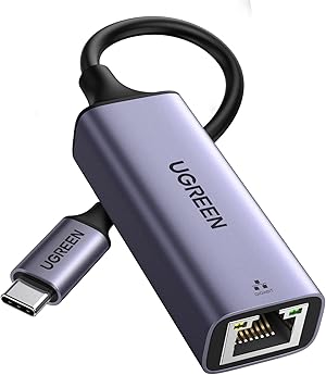 UGREEN USB C Ethernet Adapter 1000Mbps, Thunderbolt USB C LAN Adapter Netzwerkadapter Kompatibel mit iPhone 17, iPad Pro/Air, MacBook Pro/Air, Galaxy S25, Steam Deck (Grau-Type C)