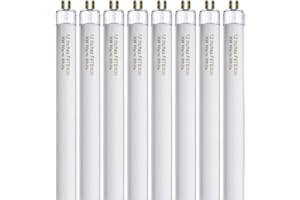 Konideke 8 Pack F8T5/WW Fluorescent Bulbs Warm White, 12 inch Under Cabinet Light Bulb, T5 8 Watt Fluorescent Tube Soft White, G5 Mini Bi 460 Lumens No Dimmable