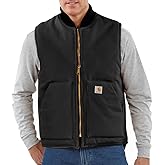 Carhartt Men's V01 Relaxed Fit Firm Duck Insulated Rib Collar Vest, Black, XX-Large