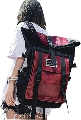 Amazon Co Jp リュック メンズ レディース 男女兼用 帆布 バックパック キャンバス シンプル 大容量 ミリタリー アウトドア 通勤通学 リュックサック 大学生 高校生 旅行 27 48 19cm レッド シューズ バッグ