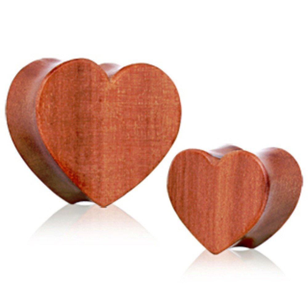 Amazon.com: Par de forma de corazón orgánico rojo madera de ...