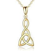 KECHO 14K Gold Celtic Knot Necklace for Women Amulet Pendant Irish Jewelry Birthday Gifts for Wife Daughter Mom