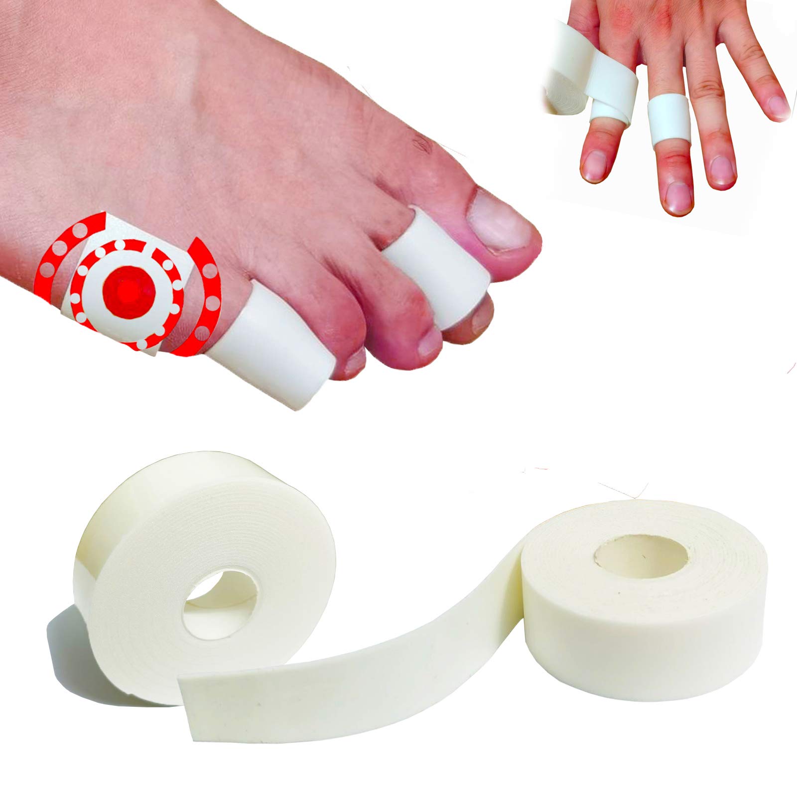 Mcvcoyh 2 Roll Foam Moleskin Tape Foot Care Sticker, Soft Blister Pads, Heel Cushion for Hand & Foot Care Protector Multi Purpose Wrap to Protect Skin from Rubbing