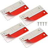 Jiayi 4 Pack Ultra Thin Magnetic Cupboard Door Catch with Adhesive and Screws