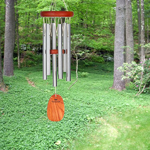 Woodstock Wind Chimes Amazing Grace Chime Silver Small (16") Outdoor Decor for Garden, Patio, Porch, Memorial and Sympathy Gifts (AGSS)