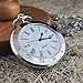 YouYouPifa Fashion Silver Roman Numerals Engraved Round Big Pocket Watch