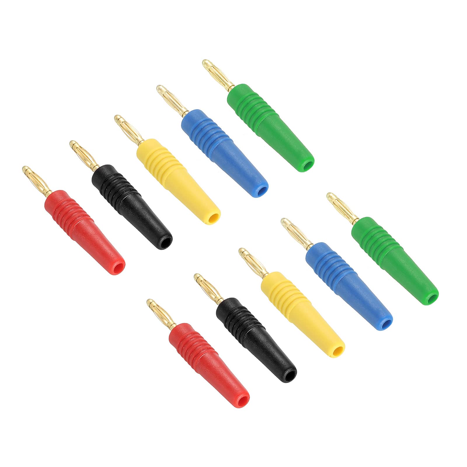 PATIKIL 10 Pack Banana Plugs Connector Solder Type Speaker Banana Plugs 2mm Gold-Plated Copper for Speaker Wires, Sound Systems, Video Receivers, Home Theater
