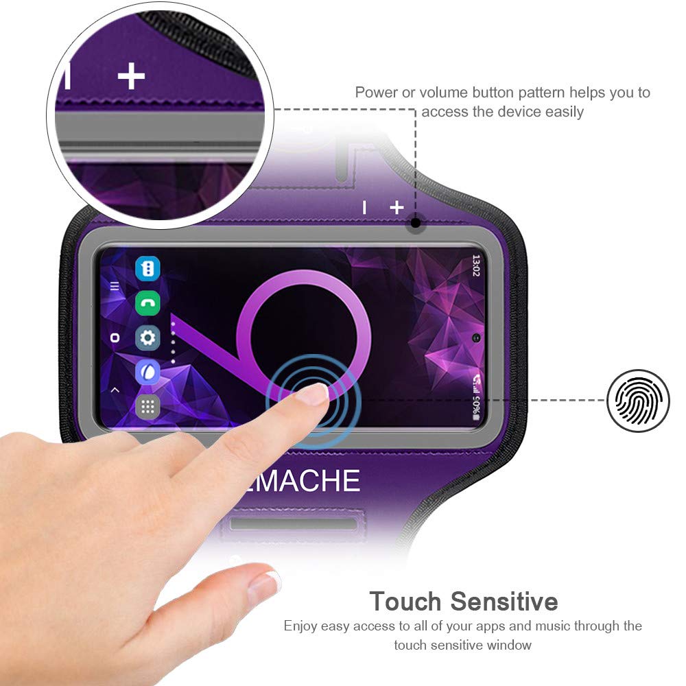 Galaxy S10+ S9+ S8+ Armband, JEMACHE Gym Sports Running Workouts Phone Arm  Band Case for Samsung Galaxy S10 Plus, S9 Plus, S8 Plus with Card Holder