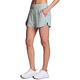 RBX Active Women's Athletic Relaxed Fit Quick Dry Stretch Woven Running Short with Inner Attached Brief and Pockets