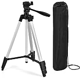 Xincere 140cm/55inch Lightweight Aluminum Laser Level Tripod Stand with Bubble Level, Quick Release Plate with 1/4"-20 Screw