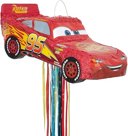 Amazon Com Disney Cars Lightning Mcqueen Pinata Pull String Toys Games