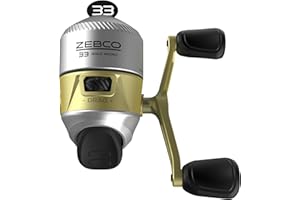 Zebco 33 Gold Spincast Fishing Reel, Changeable Right or Left-Hand Retrieve, All-Metal Gears, Pre-Spooled with Zebco Cajun Fishing Line, Silver/Gold