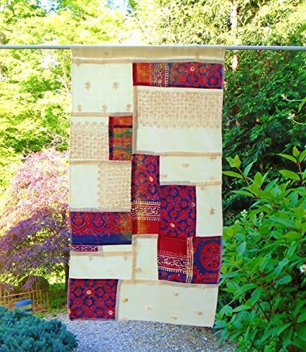 "Embroidered Staircase" Stained Glass Batik Fabric Bohemian Curtain Panel