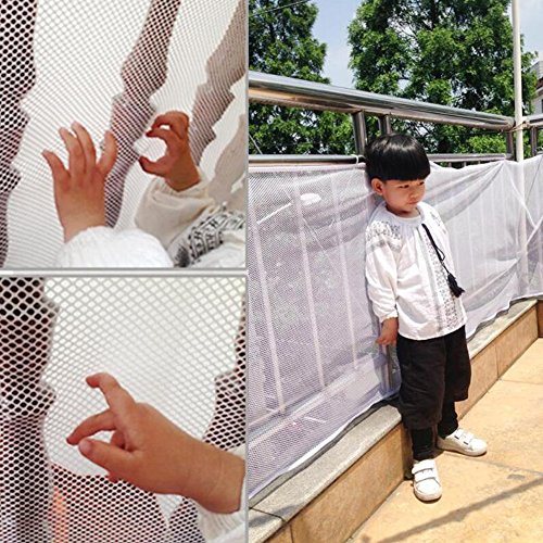 Child Safety Net - 10ft x 2.5ft, Rail Balcony Banister Stair Safety Net for Kids Toys Pets, Safe for Indoor,Outdoor,Patios or Balcony - Thumbnail 3