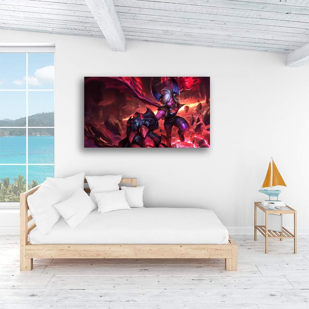 LOL Peel and Stick Wallpaper Bedroom wallpaper-47 x31 in-Poster Painting Room Decorations Stick Wallpaper for League Legends (Demon vi)