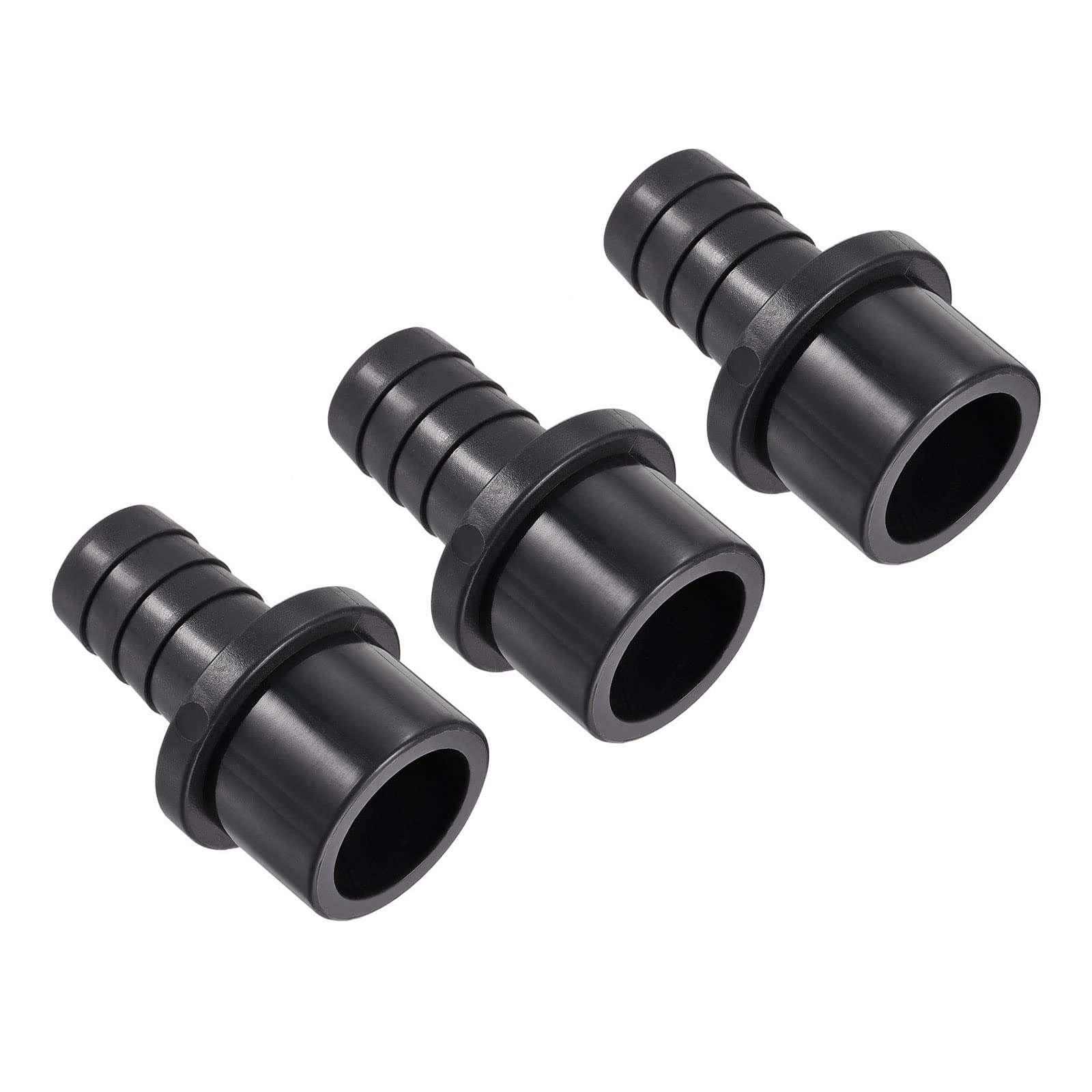 M METERXITY 3 Pack PVC Pipe Fitting - Water Tube Connector, 16mm Barb Straight Pipe Joint, Apply to Outdoor/Garden/Pool (OD 25mm, Black)