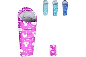 ANJ Outdoors 32F-59F Youth and Kids Sleeping Bag | Indoor/Outdoor Boys and Girls Sleeping Bag | Mummy Style, Lightweight Sleeping Bag for Kids