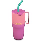 Klean Kanteen Rise Insulated Tumbler - Reusable Tumbler for Quick Hydration - Stainless Steel - Vacuum Insulation - Dishwasher-Safe - BPA-Free - Straw Lid - 26 oz - Pink Lemonade Kaleidoscope