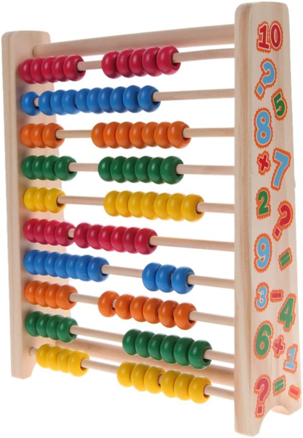 chinatera Colorful Wooden Small Abacus Kids Figures Counting Math Learning Toy