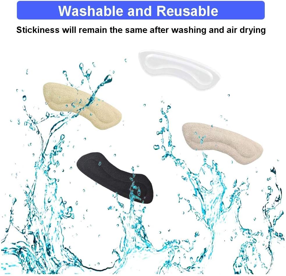 6 Pairs Heel Cushion Pads - Reusable Soft Shoe Pads & Self-Adhesive Foot Care Protector Grips Liners Loose Shoes - Heel Pain Relief Bunion Callus Blisters: Health & Personal Care