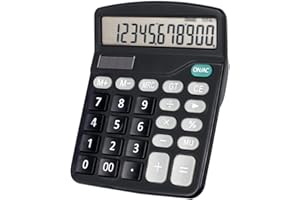 YEVEETTE Desk Calculator 12-Digit Large Display - Office Calculators with Sensitive Button and Solar and Battery Dual Power, Portable Basic Calculator Suitable for Business, Office and Home，837