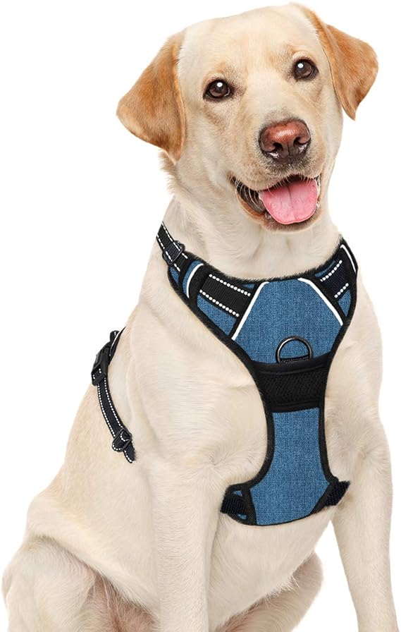 BARKBAY No Pull Dog Harness Large Step in Reflective Dog Harness with