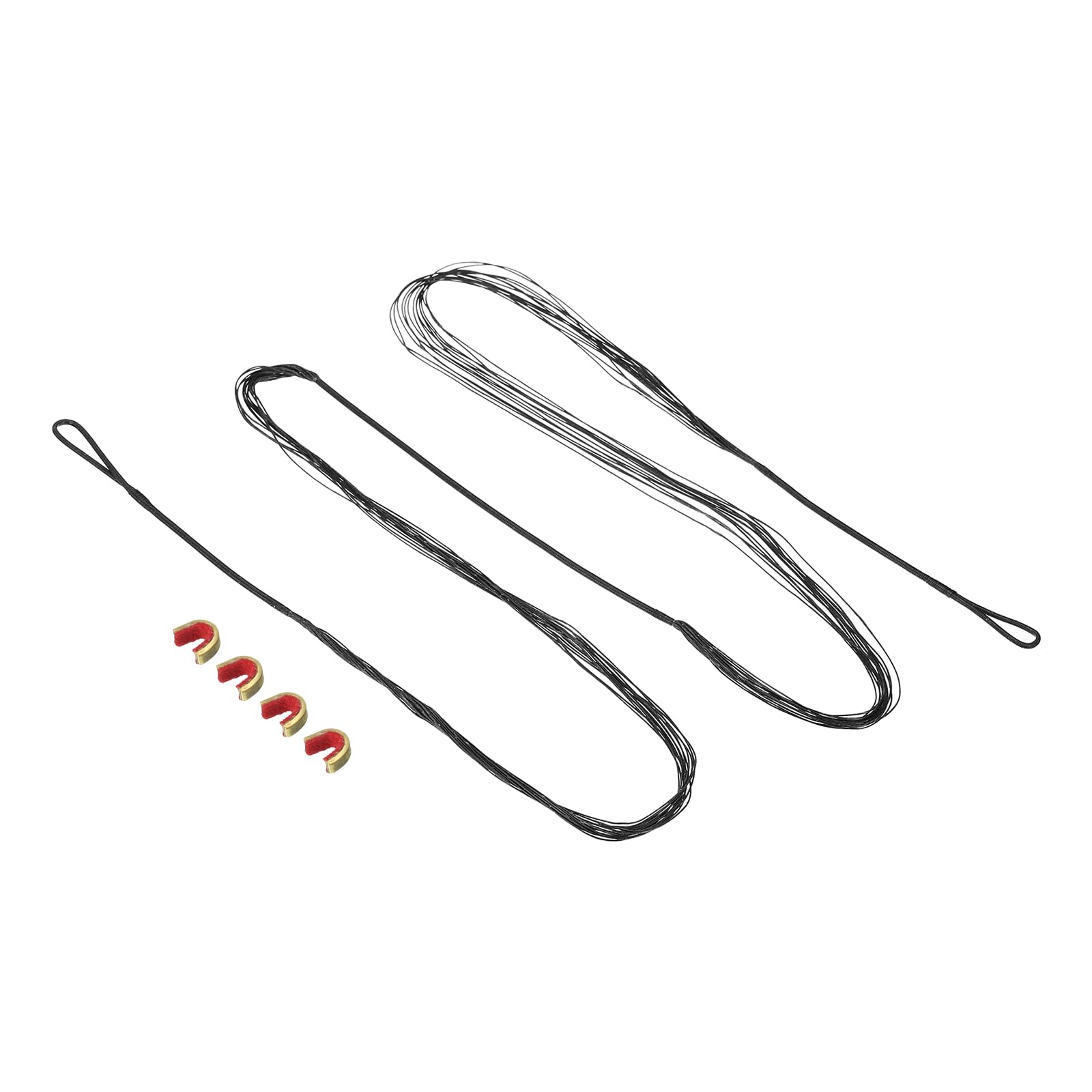 PATIKIL Bow String Replacement with 4 Nock Points for AMO 62", 14 Strands Traditional Long Bow Recurve Bowstring, Black