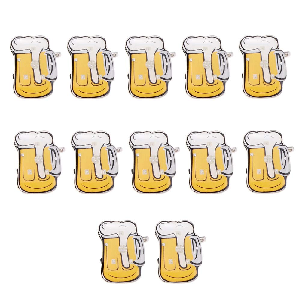 NUOBESTY Cartoon Brooch Beer Mug Flashing Led Light Up Badge Oktoberfest Decorations Beer Festival Favors 12pcs (Random Color)