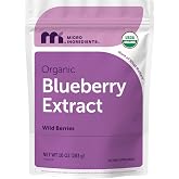 Micro Ingredients Organic Blueberry Extract Powder, 10oz | Natural Fruit Flavor | Freeze-Dried Wild Blueberries Source | No Sugar &amp; Additives | Great for Drinks, Smoothie, &amp; Beverages | Non-GMO &amp; Vegan