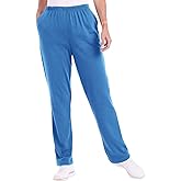 CATALOG CLASSICS Womens Casual Knit Pull on Pants for Women, Elastic Waist Pants