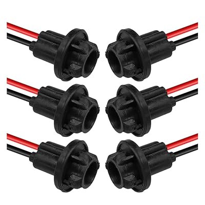 UHANBUT T10 W5W 194 Bulb Socket with Wire Pigtail, Universal LED Bulbs Pre-Wired Harness Sockets Adapter, Female Car Tail Light Connector Socket Accessories for Side Marker/Turn Signal Light (6PCS)