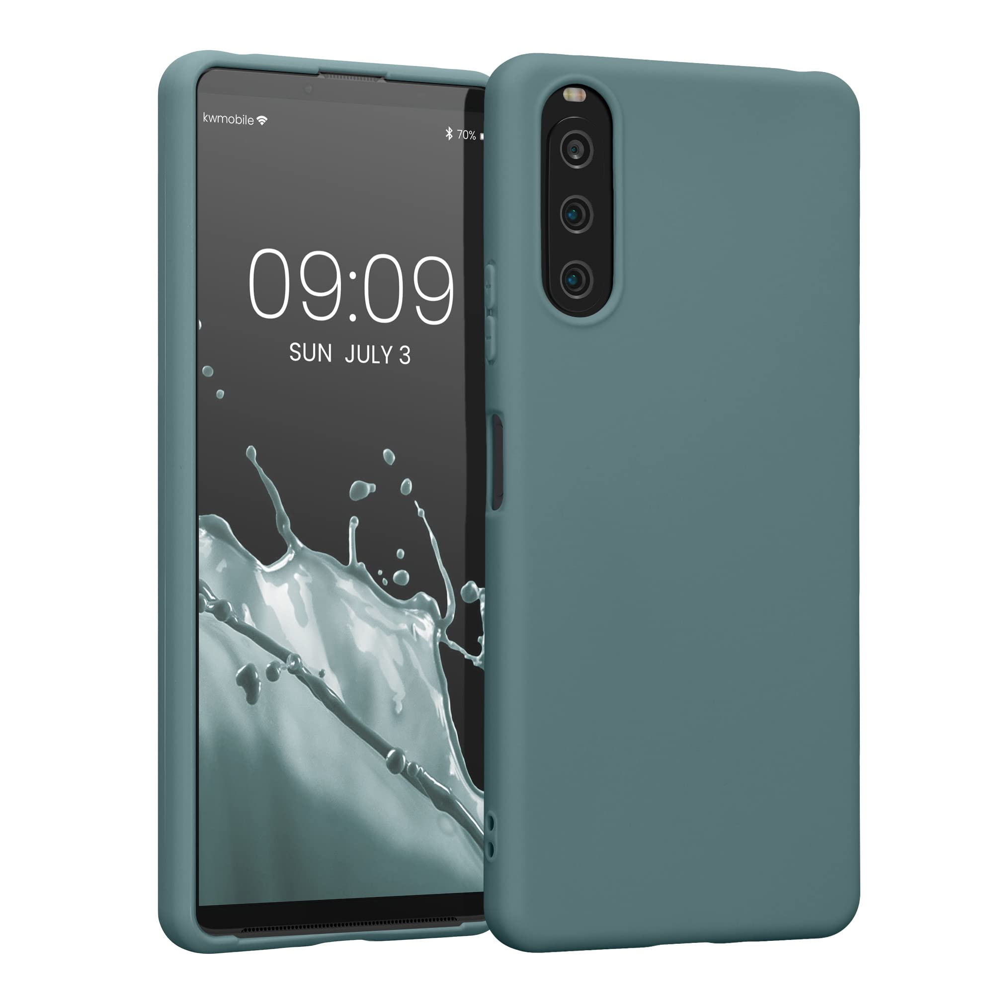 kwmobile Case for Sony Xperia 10 IV Case - Soft Cover - Shockproof TPU Material - Wireless Charging - Arctic Night