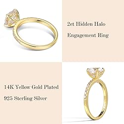 SMILEST 925 Sterling Silver Rings for Women, 14K