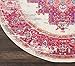 Nourison Passion Ivory/Fuchsia 4' x Round Area Rug, Boho, Traditional, Easy Clean, Non Shedding, Bed Room, Living Room, Hallway, (4' Round)