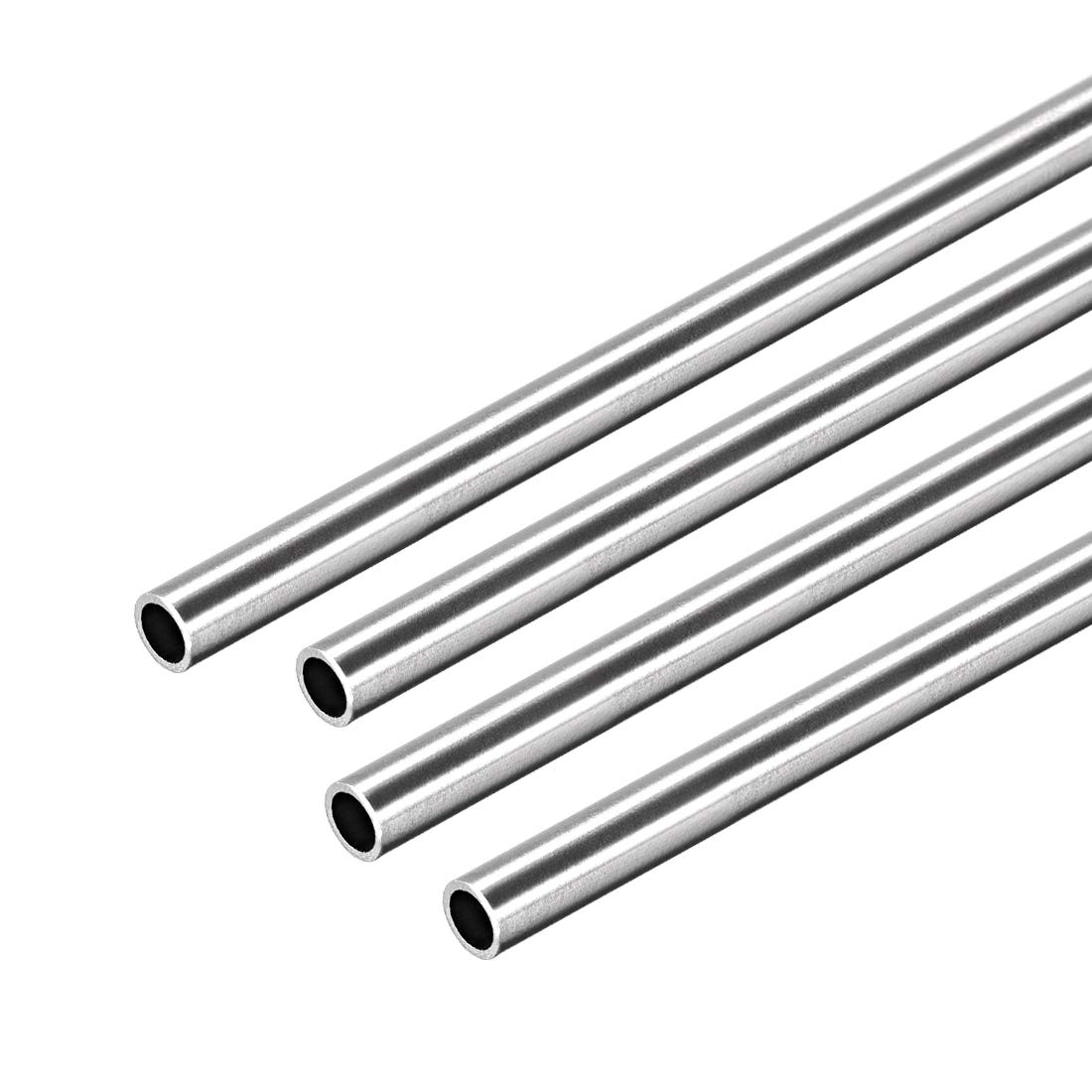 uxcell 304 Stainless Steel Round Tubing 5mm OD 0.6mm Wall Thickness 250mm Length Seamless Straight Pipe Tube 4 Pcs