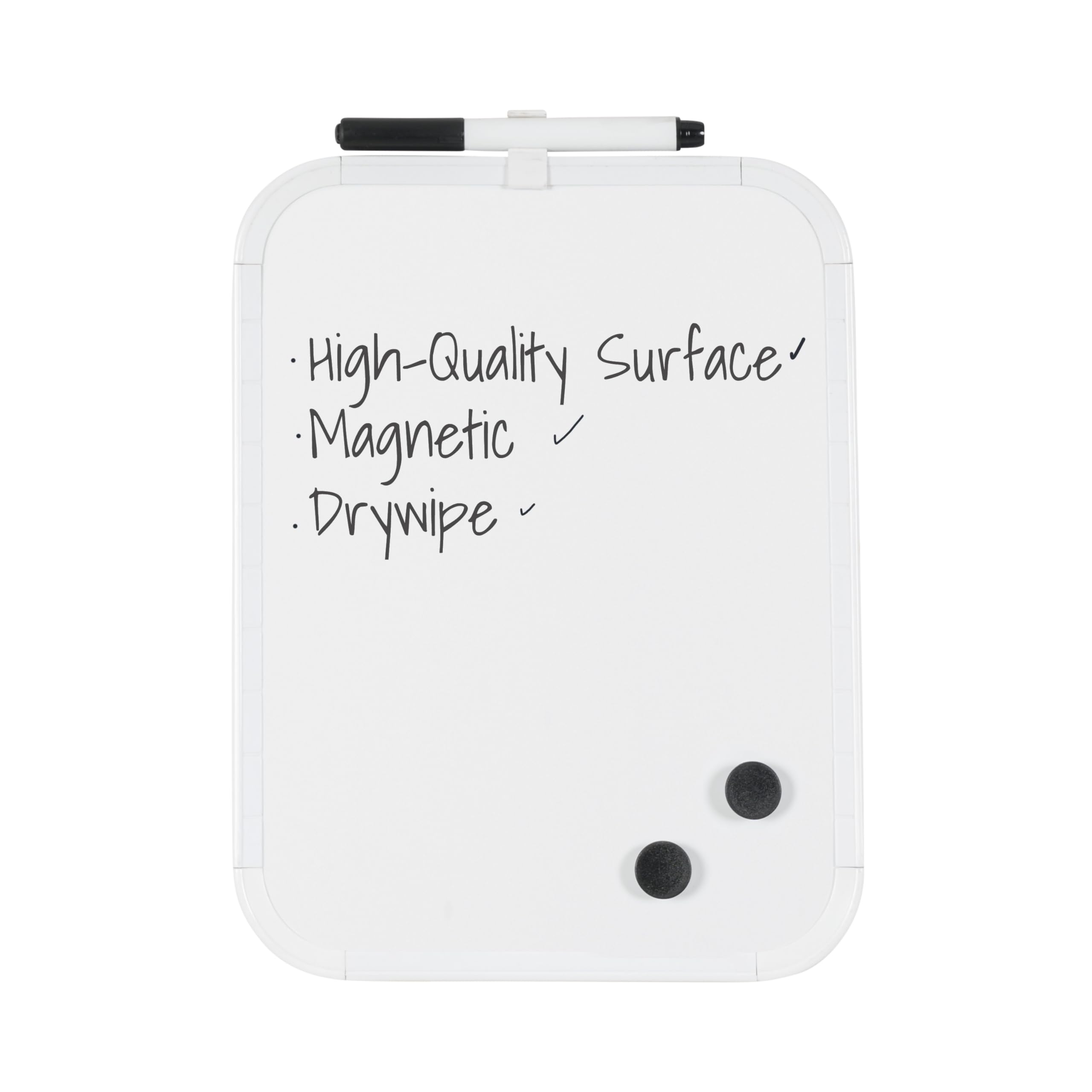 Bi-Silque CLK0 10301 Easy Frame Plastic Painted Steel Magnetic Board, 216 x 279 mm – White Frame