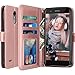 LG Stylo 3 Case, LG Stylo 3 Plus Case, LK Luxury PU Leather Wallet Flip Protective Case Cover with Card Slots and Stand for LG Stylo 3 / LG Stylo 3 Plus (Rose Gold)