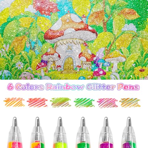 maritcan Party Bag Children's Birthday, 12 Rainbow Luminous Pens, Gifts for Girls 4-12 Years, Craft Set Children from 6 Years, Girls Gift, Easter Gifts Children, Easter Crafts