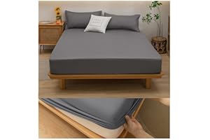 Queen Size Fitted Sheet Hotel Quality -Cotton Ultra Soft & Breathable - Brushed Microfiber - Deep Pocket for Queen Size Bed 1